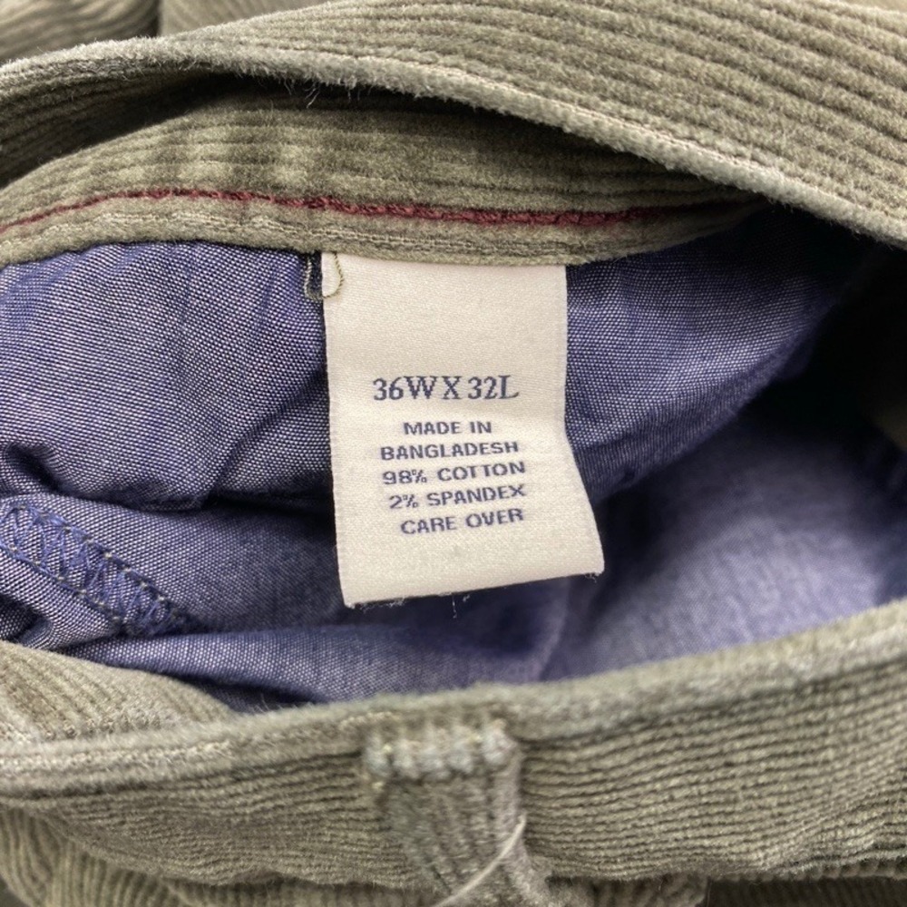 Jos. A. Bank Corduroy Pants Mens 36x32 Olive Green 1905 Tradition Tailored Fit - Picture 4 of 13